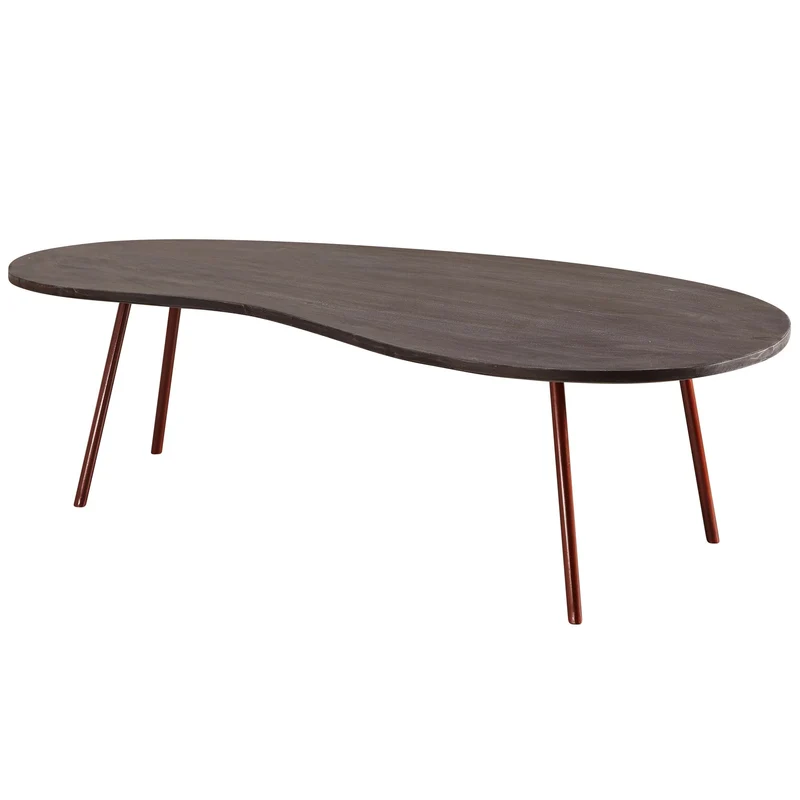 Couchtisch JAI 122x34,5x63cm Akazie Massivholz Metallbeine Kupfer Grau