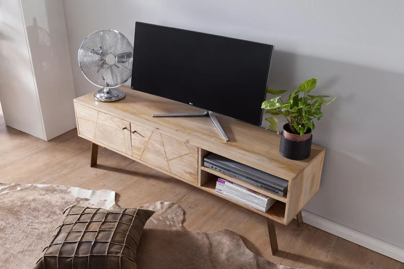 Lowboard SIKAR Mango Massivholz Landhaus 145x47x35cm TV-Kommode