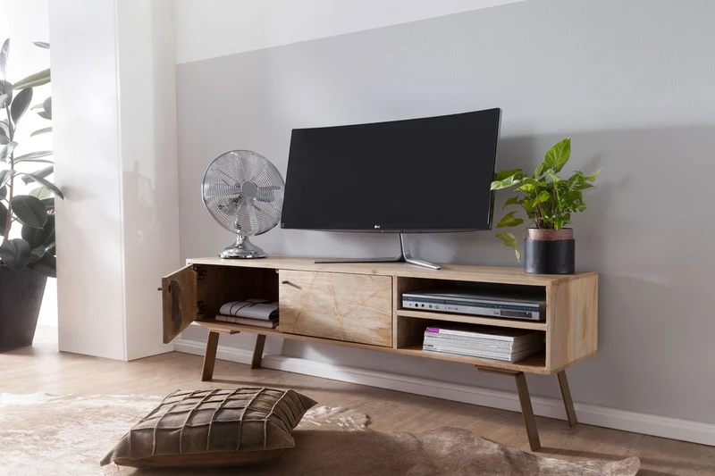 Lowboard SIKAR Mango Massivholz Landhaus 145x47x35cm TV-Kommode