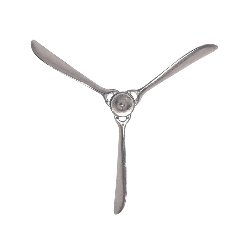 Wandpropeller Deko 85x85cm Silber Metall Flugzeug Aluminium Modern