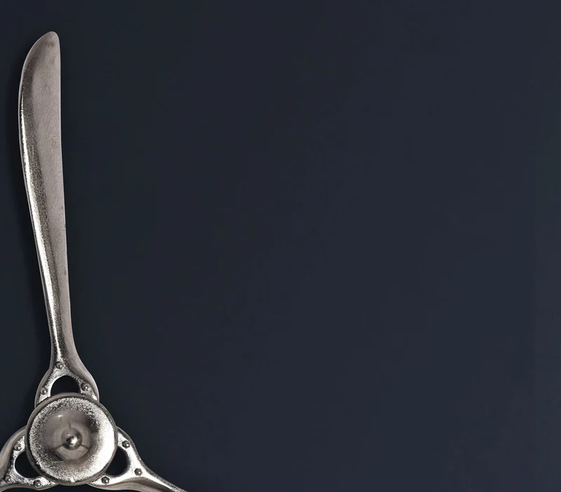 Wandpropeller Deko 85x85cm Silber Metall Flugzeug Aluminium Modern