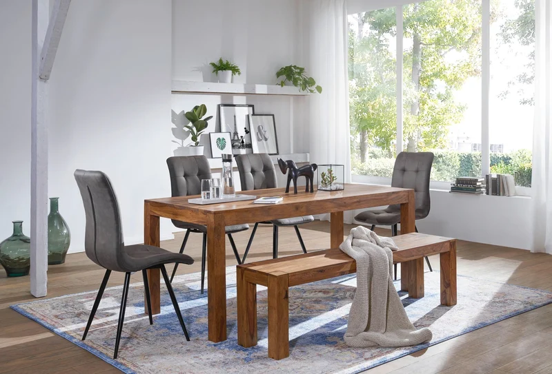 Esszimmertisch MUMBAI 160x80x76cm Sheesham Massivholz Rechteckig