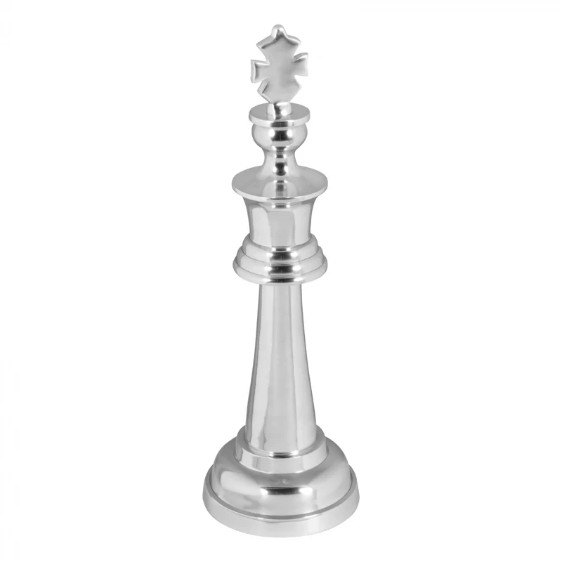 Schachfigur König Aluminium poliert 70cm Deko Skulptur modern XXL