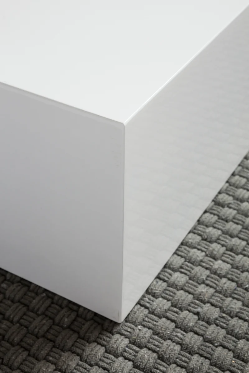 Couchtisch MONOBLOC 60x60x30cm Hochglanz MDF Weiß quadratisch Cube