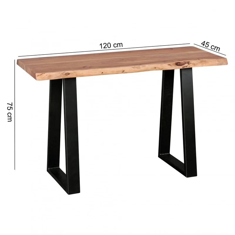 Konsolentisch GAYA 120cm Akazie Massivholz Landhausstil Baumkante