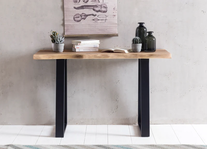 Konsolentisch GAYA 120cm Akazie Massivholz Landhausstil Baumkante