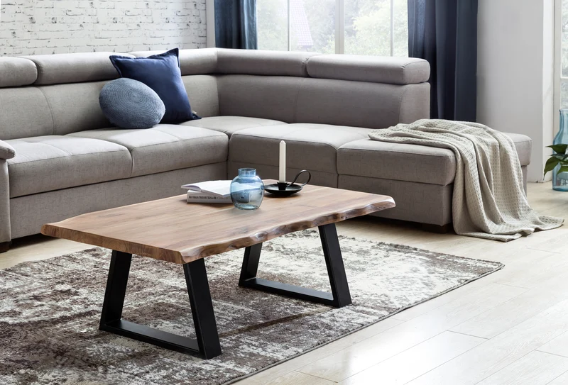 Couchtisch GAYA Massivholz Akazie Baumstamm 115x40x60cm Landhausstil