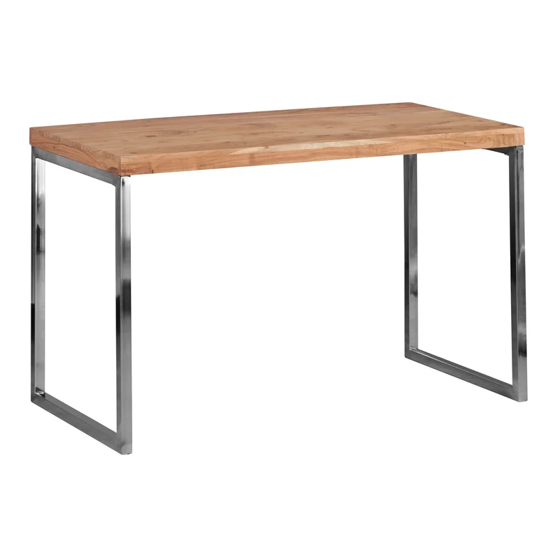 Schreibtisch GUNA 120x60cm Akazie Massivholz Metallbeine Landhaus Braun