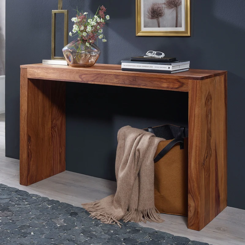Konsolentisch Sheesham Massivholz 115x40x75cm Modern Naturholz
