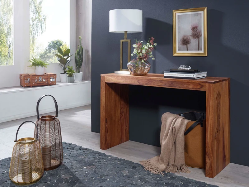 Konsolentisch Sheesham Massivholz 115x40x75cm Modern Naturholz