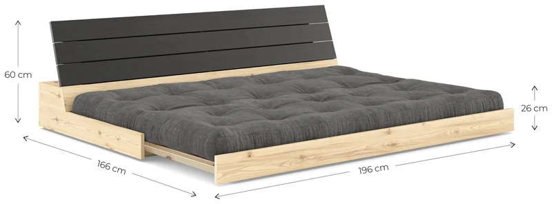 Sofa Ausziehsofa BASE Kiefer massiv lackiert, von Karup