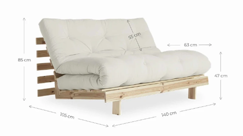 Schlafsofa ROOTS 140 cm Sofa Kiefer massiv unbehandelt, von Karup