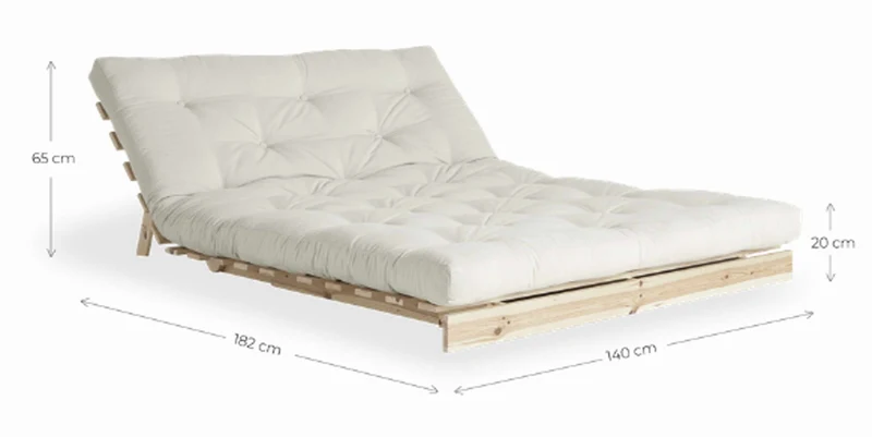 Schlafsofa ROOTS 140 cm Sofa Kiefer massiv unbehandelt, von Karup