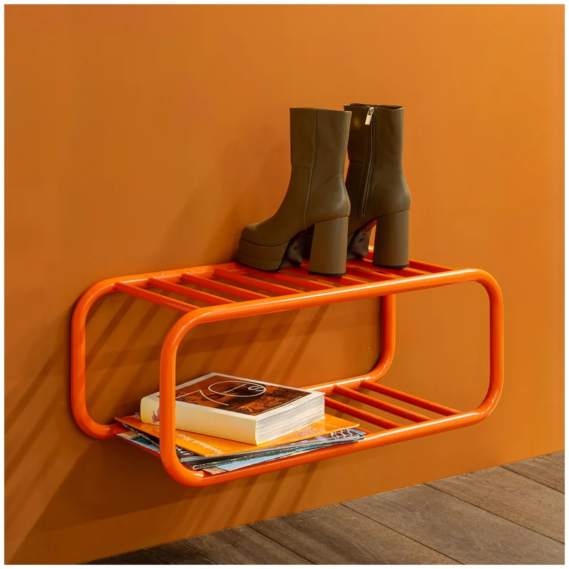 Spinder Retro Schuhregal Stahl 70er Jahre Stil viele Farben