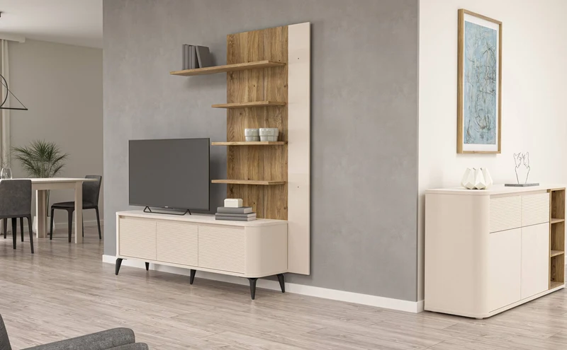 Lowboard TV-Board BREATHTAKER mit 3 Türen in drei Farben, von Forte
