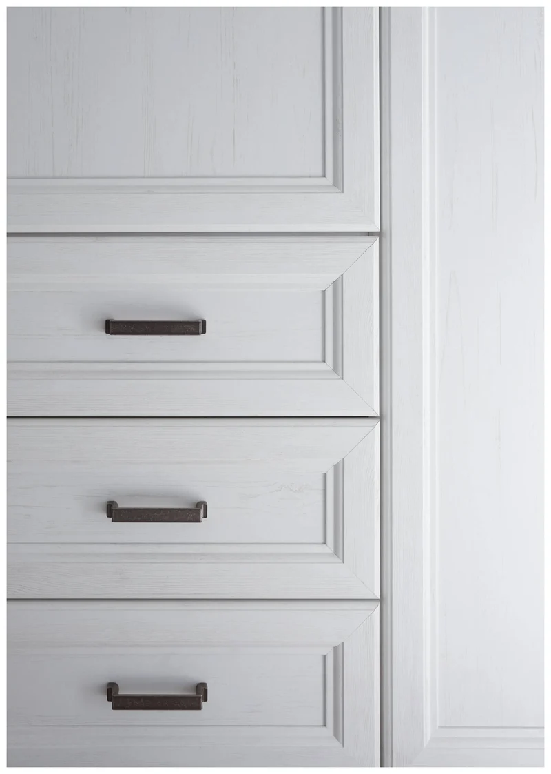 Kleiderschrank JASMIN 3-trg. 3 Schubladen Pinie weiß Nachbildung