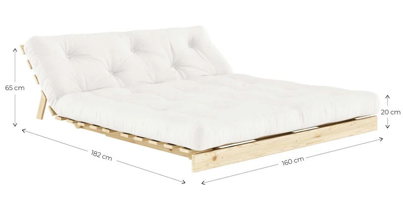 Schlafsofa ROOTS 160 cm Sofa Kiefer massiv unbehandelt, von Karup