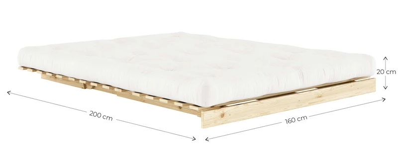 Schlafsofa ROOTS 160 cm Sofa Kiefer massiv unbehandelt, von Karup