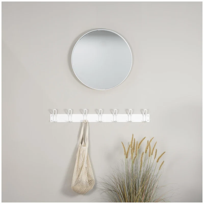 Wandgarderobe MILES 7 Minimalistische Hakenleiste Stahl-Look Spinder