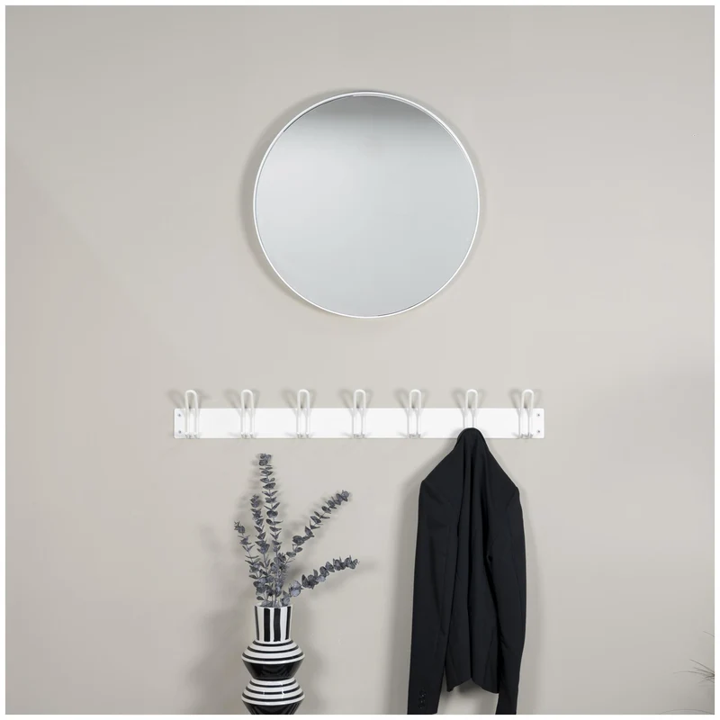 Wandgarderobe MILES 7 Minimalistische Hakenleiste Stahl-Look Spinder