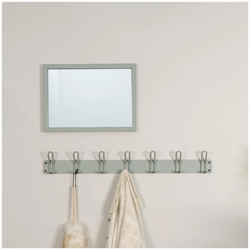 Wandgarderobe MILES 7 Minimalistische Hakenleiste Stahl-Look Spinder