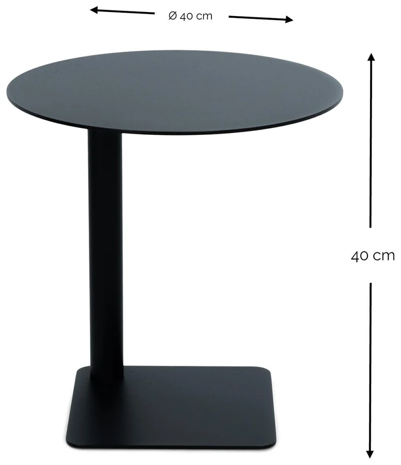 Spinder SUNNY 40 Beistelltisch Modern Stahl rund in Schwarz oder Taupe