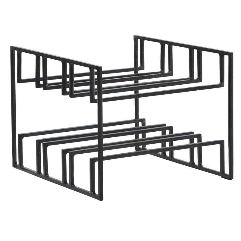 Weinregal 6 Flaschen Metall Schwarz Modern 29x21x25 cm