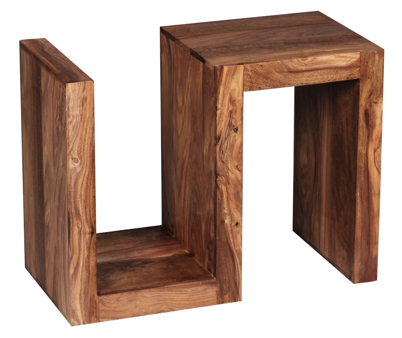 Beistelltisch Mumbai 60cm Sheesham Massivholz braun Landhausstil