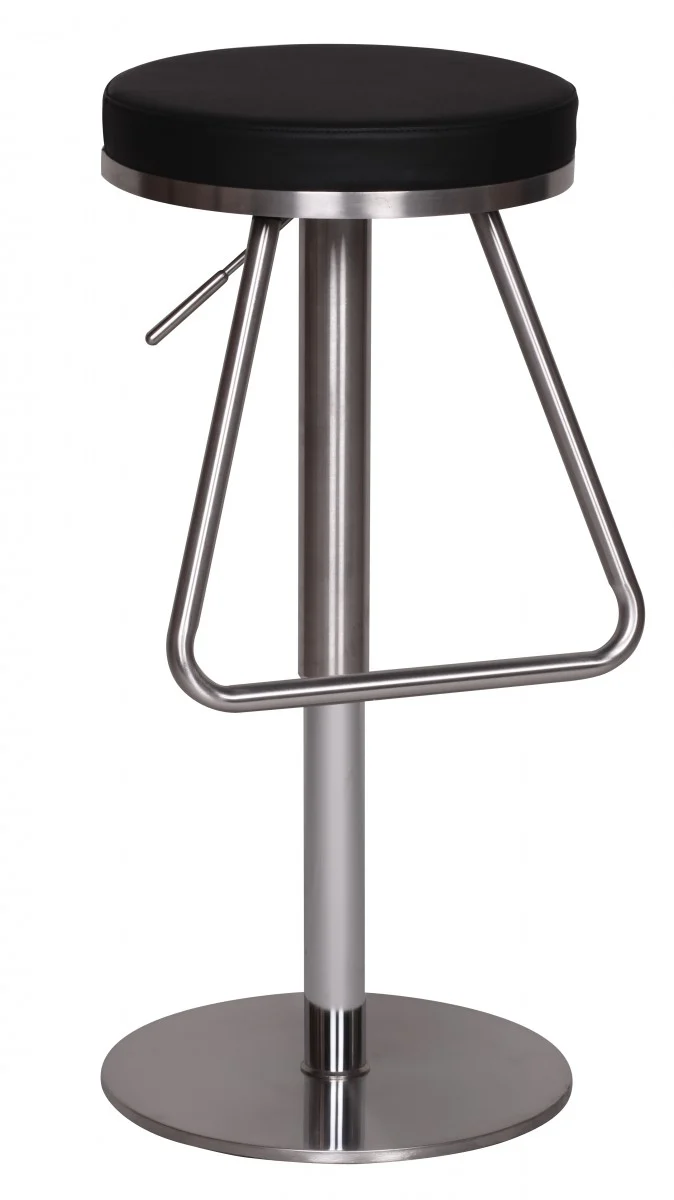 Barhocker WL1.291 Schwarz Edelstahl höhenverstellbar 54-79cm Drehbar