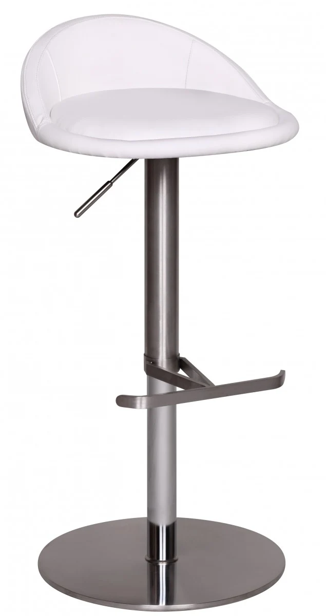 Barhocker WL1.282 höhenverstellbar 54-79cm Edelstahl Weiß Drehbar