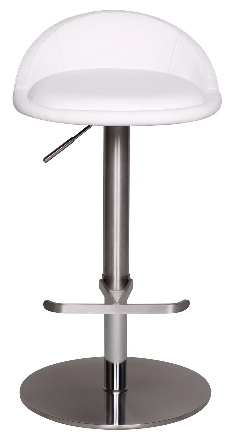 Barhocker WL1.282 höhenverstellbar 54-79cm Edelstahl Weiß Drehbar