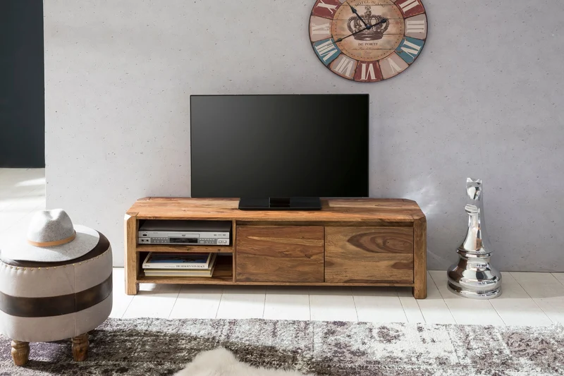 Lowboard BOHA 140cm Sheesham Massivholz Landhaus TV-Board 40cm