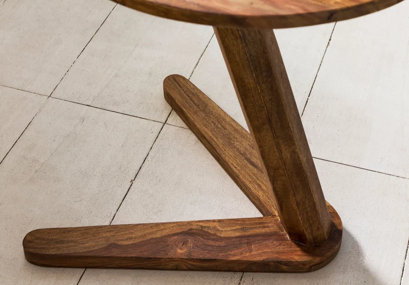 Beistelltisch BOHA Sheesham Massivholz rund 45x45cm Landhaus-Stil