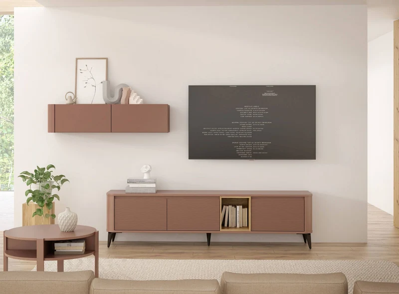 TV-Board Lowboard BREATHTAKER 215 mit 3 Klappen in drei Farben, Forte