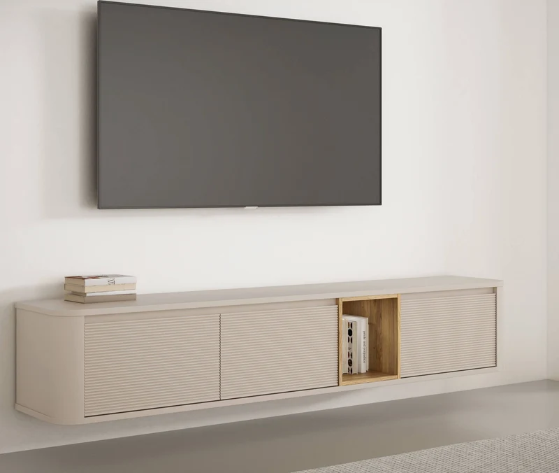 TV-Board Lowboard BREATHTAKER 215 mit 3 Klappen in drei Farben, Forte