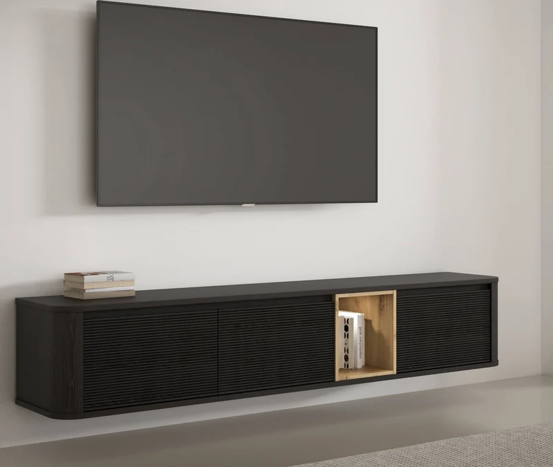TV-Board Lowboard BREATHTAKER 215 mit 3 Klappen in drei Farben, Forte