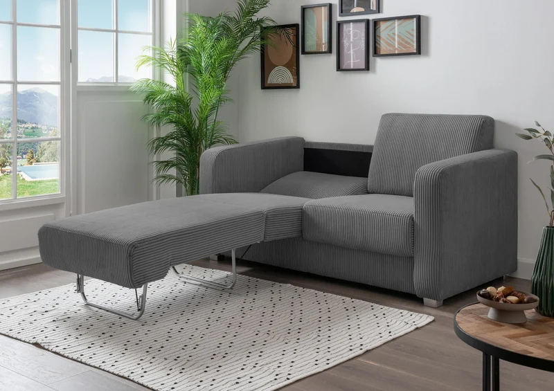Schlafsofa Funktionssofa MIA Stoff Cord mit getrennten Liegeflächen