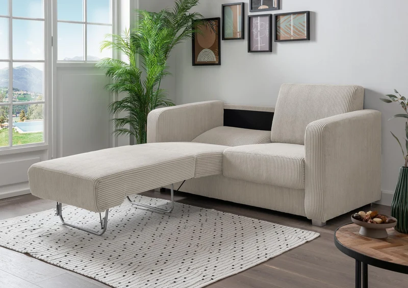 Schlafsofa Funktionssofa MIA Stoff Cord mit getrennten Liegeflächen