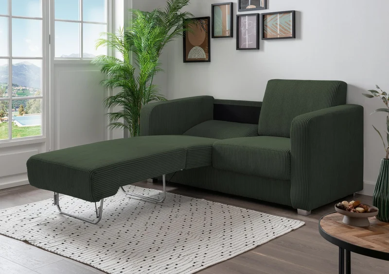 Schlafsofa Funktionssofa MIA Stoff Cord mit getrennten Liegeflächen
