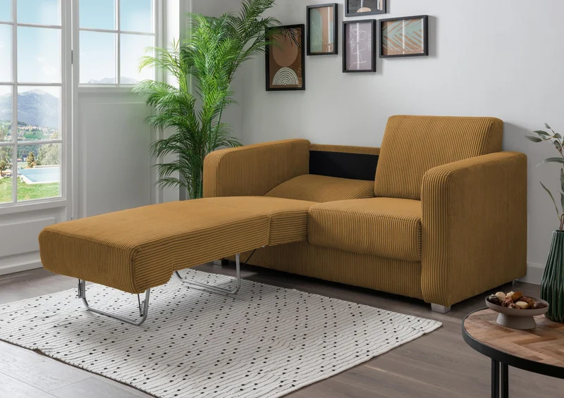 Schlafsofa Funktionssofa MIA Stoff Cord mit getrennten Liegeflächen