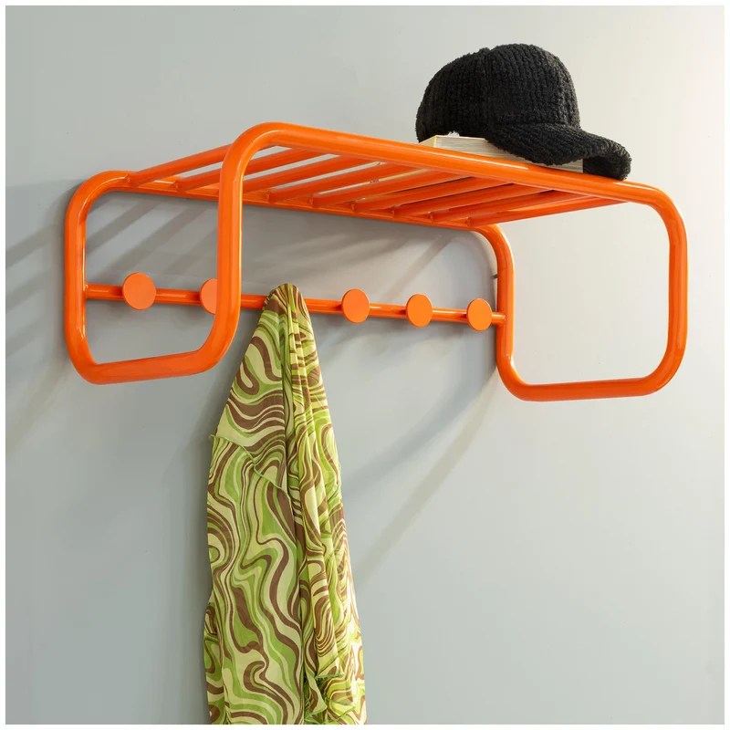 Spinder Retro Stahl-Garderobe mit Ablage 70er Jahre Stil viele Farben