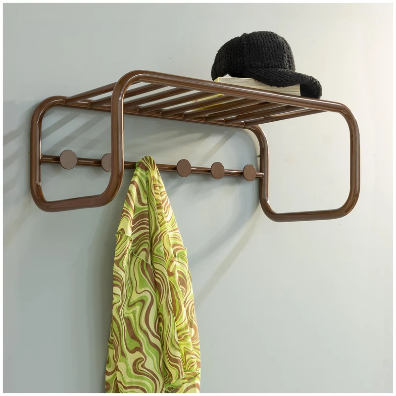 Spinder Retro Stahl-Garderobe mit Ablage 70er Jahre Stil viele Farben