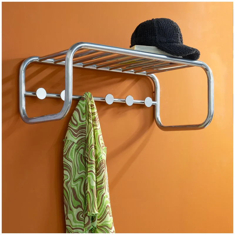 Spinder Retro Stahl-Garderobe mit Ablage 70er Jahre Stil viele Farben