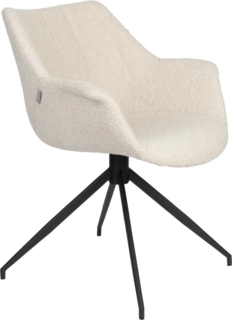 Stuhl Esszimmerstuhl DOULTON drehbar von ZUIVER mit Bouclé Stoff