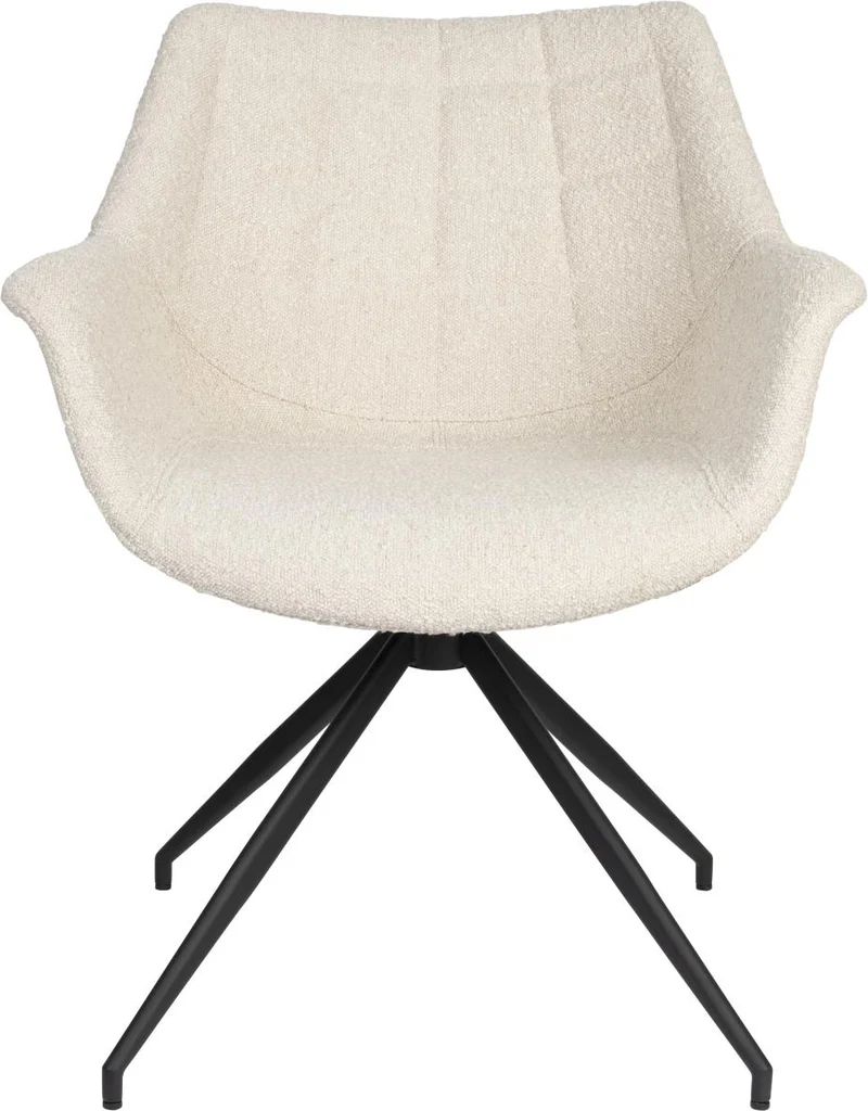 Stuhl Esszimmerstuhl DOULTON drehbar von ZUIVER mit Bouclé Stoff