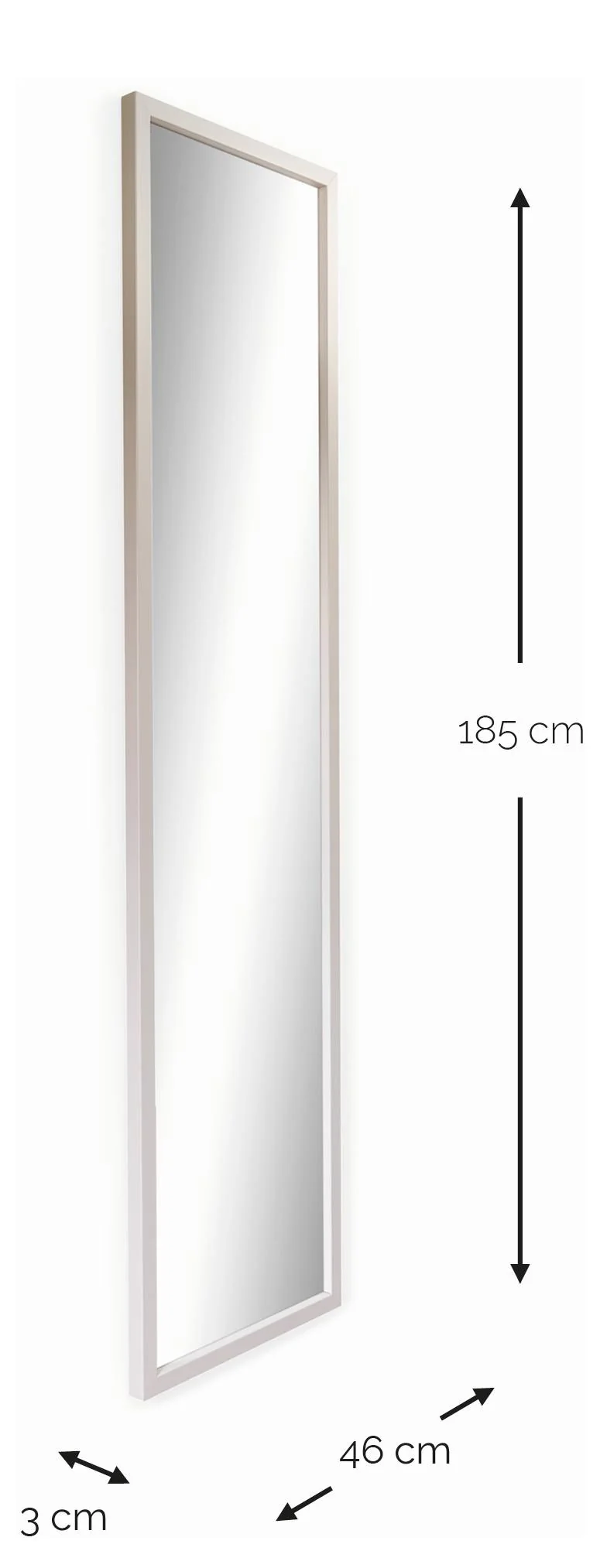 Spinder SENZA M2 Spiegel 185x50 modern Stahl in verschiedenen Farben