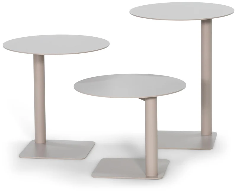 Beistelltisch SUNNY 50 Modern Stahl rund Schwarz Taupe oder Rot