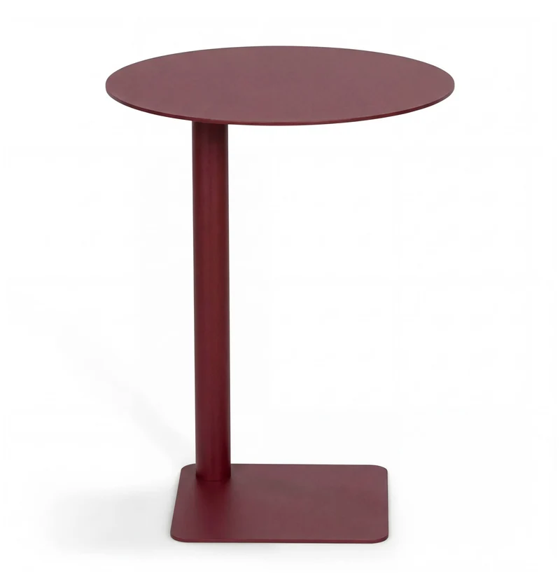 Beistelltisch SUNNY 50 Modern Stahl rund Schwarz Taupe oder Rot
