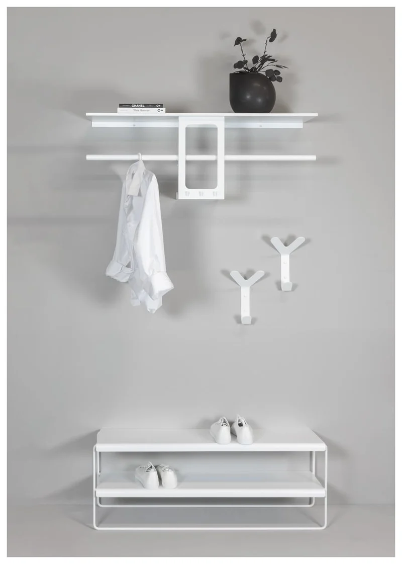 Spinder LUNO SMALL 100 Garderobe Stahl Modernes Design, Schwarz / Weiß