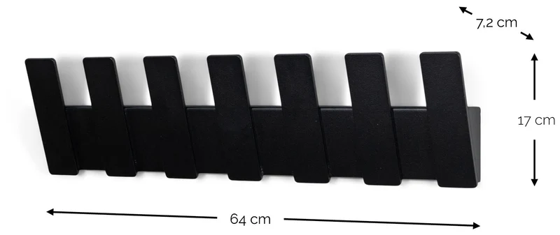 ANGLE 7 Wandgarderobe Hakenleiste, Minimalistischer Stahl, von Spinder
